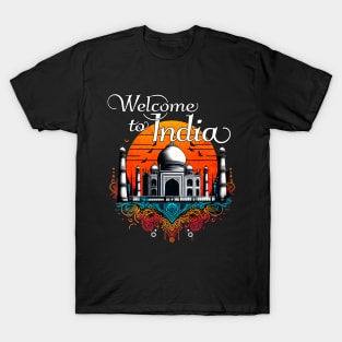 Welcome to India Taj Mahal Design T-Shirt